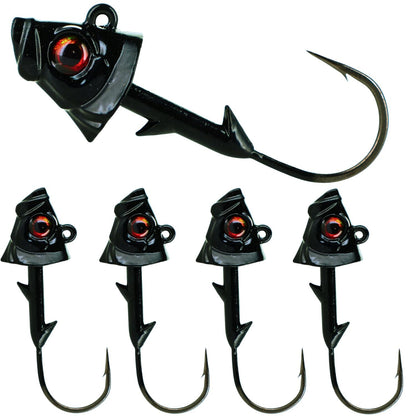 Reaction Tackle Lead Fish Head Jigs - 5-PACK