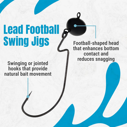 Reaction Tackle Lead Swing Football Jigs- 5-PACK