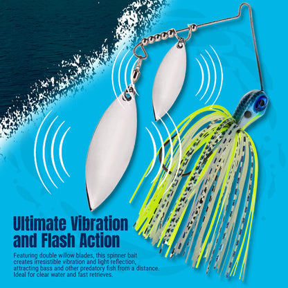 Reaction Tackle Lead Spinnerbaits – 3-Pack, Double Willow Blade