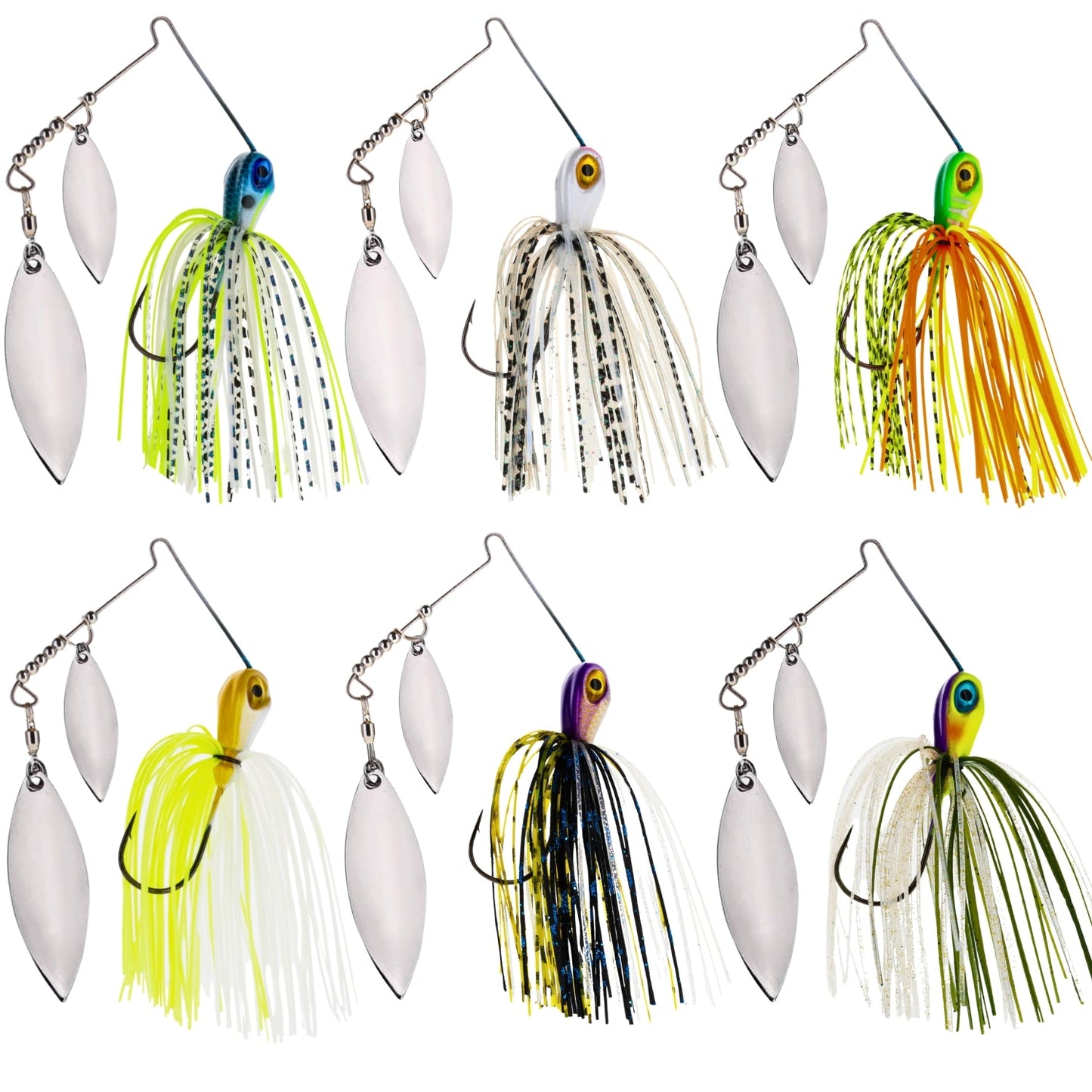 Reaction Tackle Lead Spinnerbaits – 3-Pack, Double Willow Blade