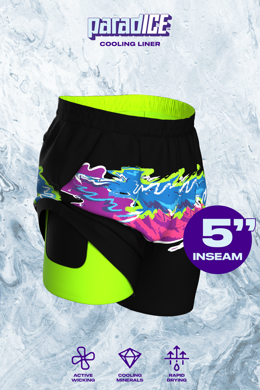 The Leg Day | Black Retro and Neon Ball Hammock® 5 Inch Athletic Shorts