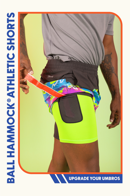 The Leg Day | Black Retro and Neon Ball Hammock® 5 Inch Athletic Shorts