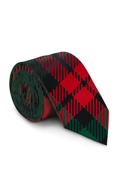 The Lincoln Log Love Daddy | Red And Green Christmas Plaid Tie