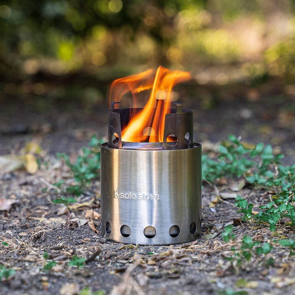 Solo Stove Lite/Titan/Campfire Camping Stove Portable Stove for Backpacking Outdoor Cooking Great Stainless Steel Camping Backpacking Stove Compact Wood Stove Design-No Batteries or Liquid Fuel Canisters Needed