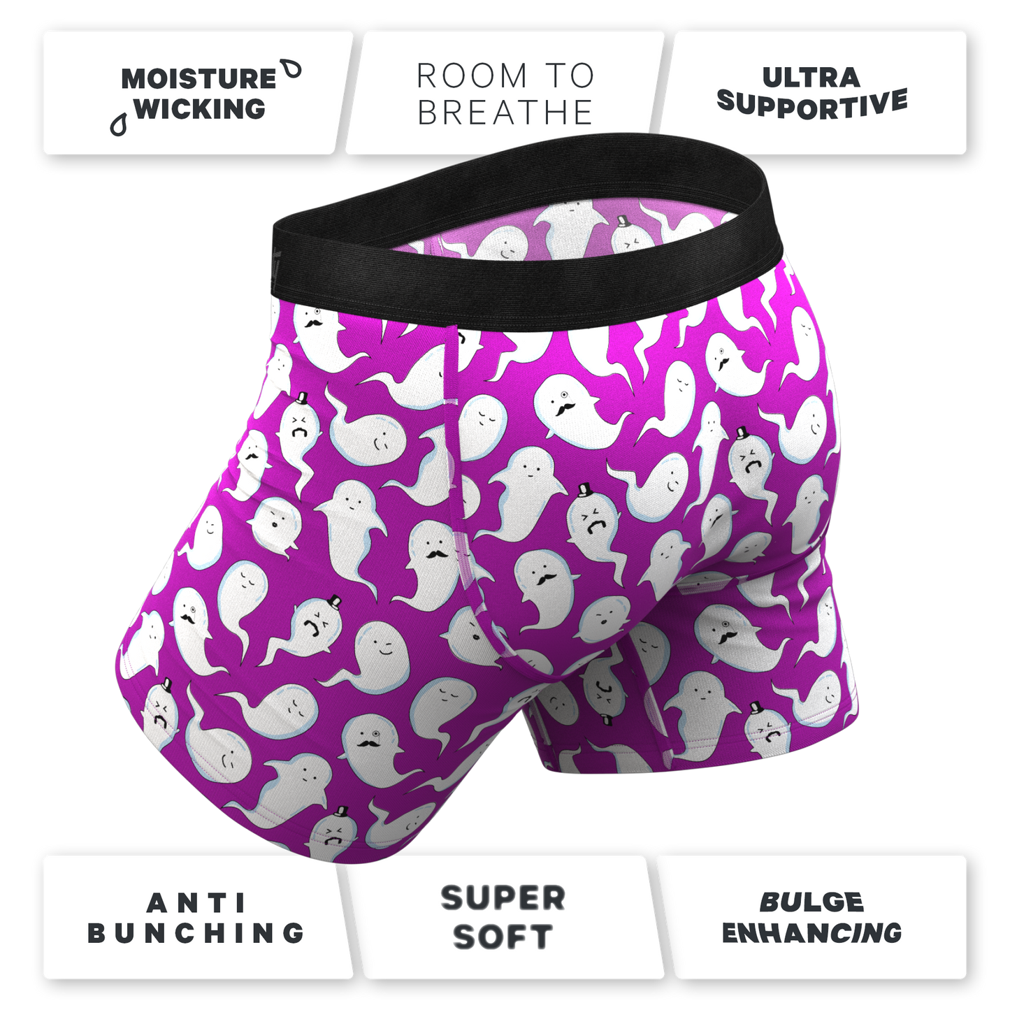 The Little Swimmers | Ghost Print Ball Hammock® Pouch Underwear With Fly