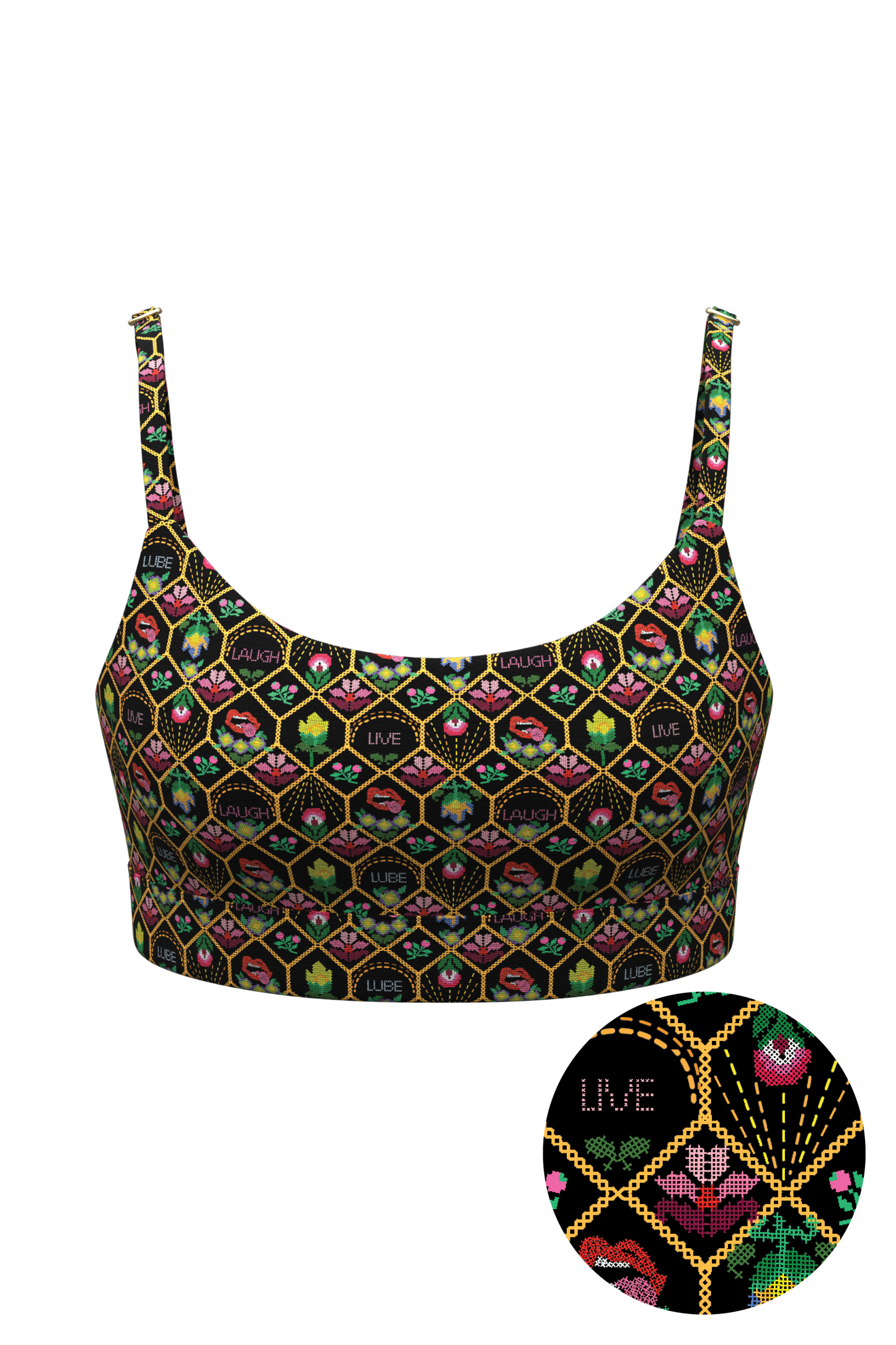 The Live Laugh Lube | Western Floral Pattern Bralette