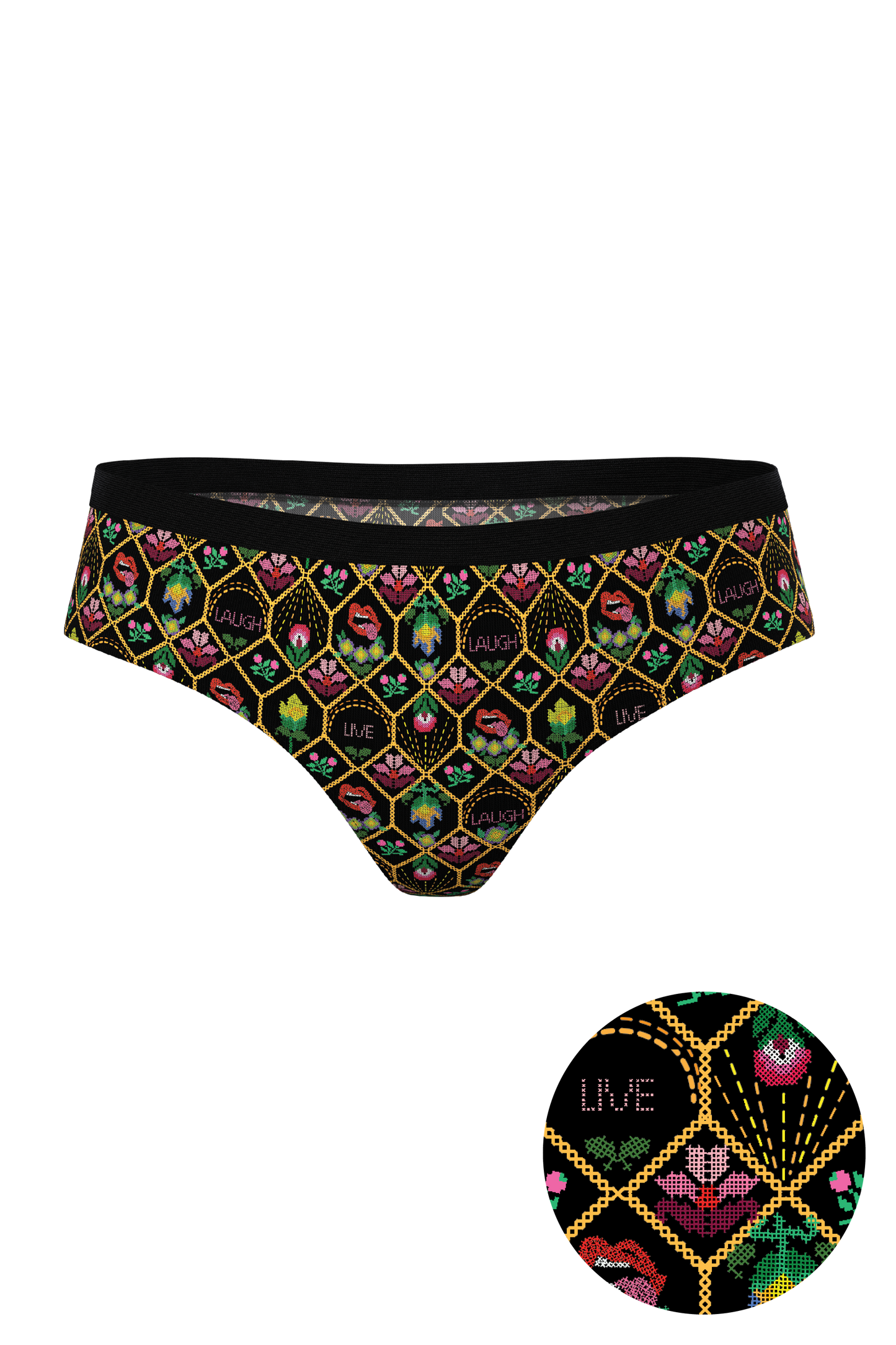 The Live Laugh Lube | Western Floral Pattern Cheeky Underwear