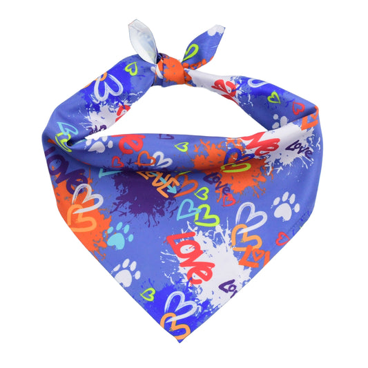 Love Graffiti Blue Dog Bandana