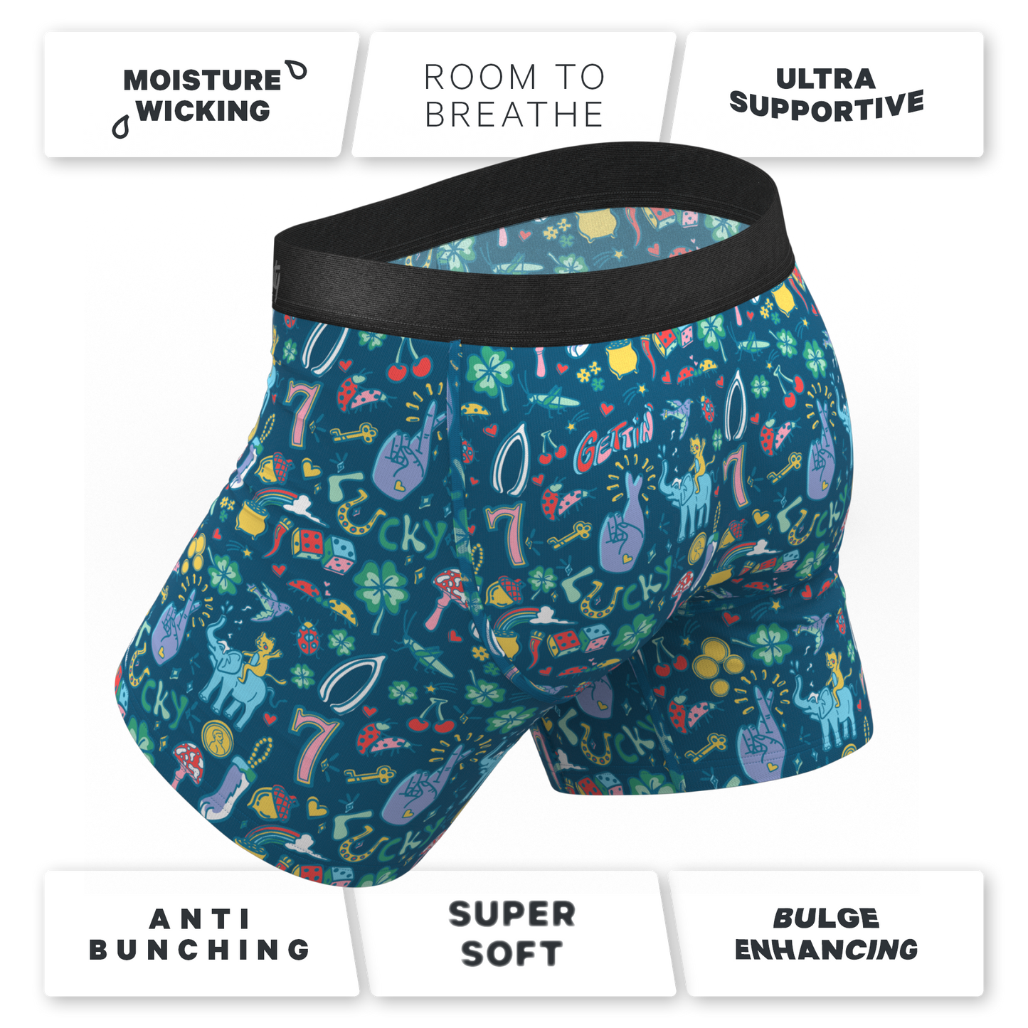 The Lucky Duck | Lucky Symbols Ball Hammock® Pouch Underwear With Fly