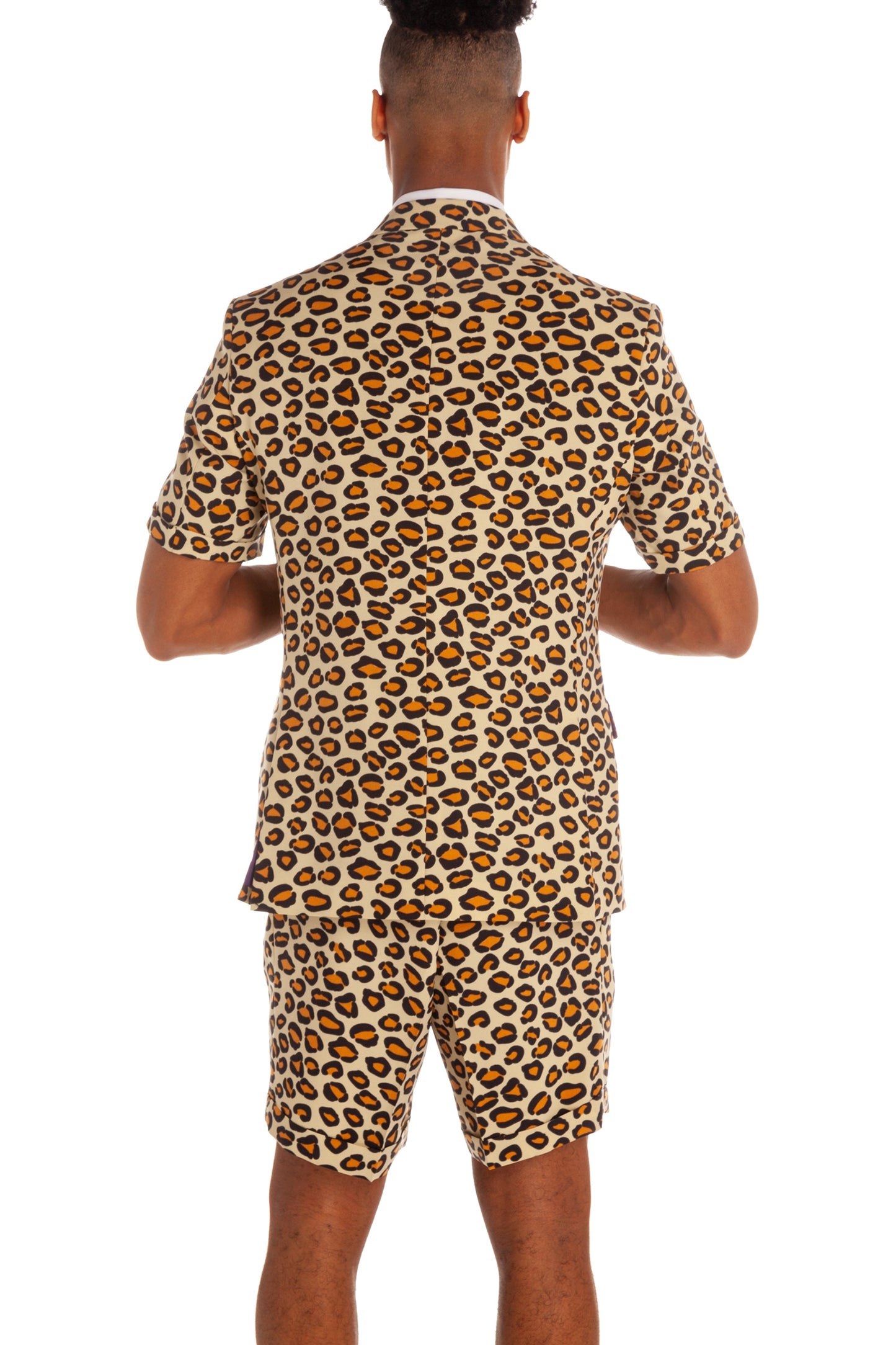 The Summer Jungle Cat | Leopard Print Short Suit By Opposuits