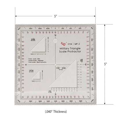 Military Map Protractor 2-Pack Set -  Coordinate Scales for Map Reading and Navigation