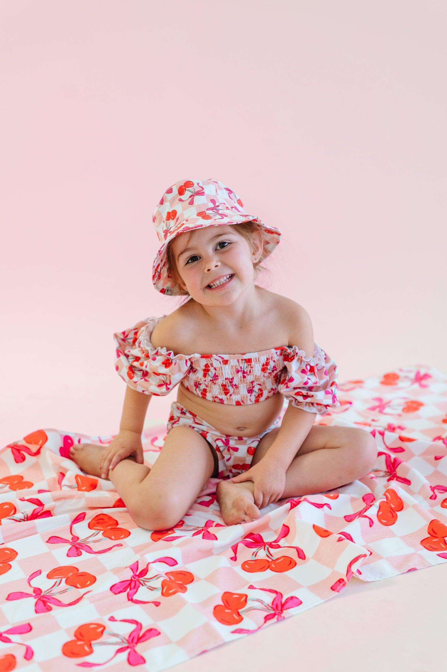 CHERRY SWEET CHECKERS DREAM BUCKET HAT