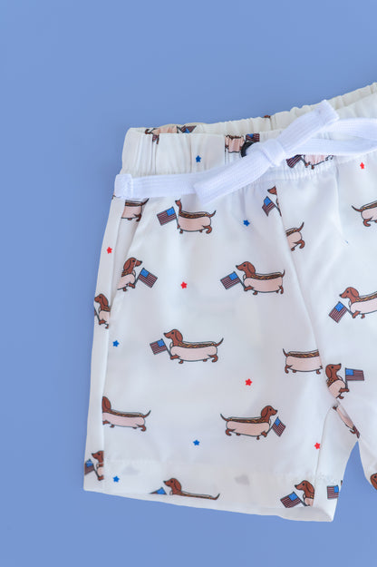 PRESTON'S AMERICAN PUPS DREAM SWIM TRUNKS