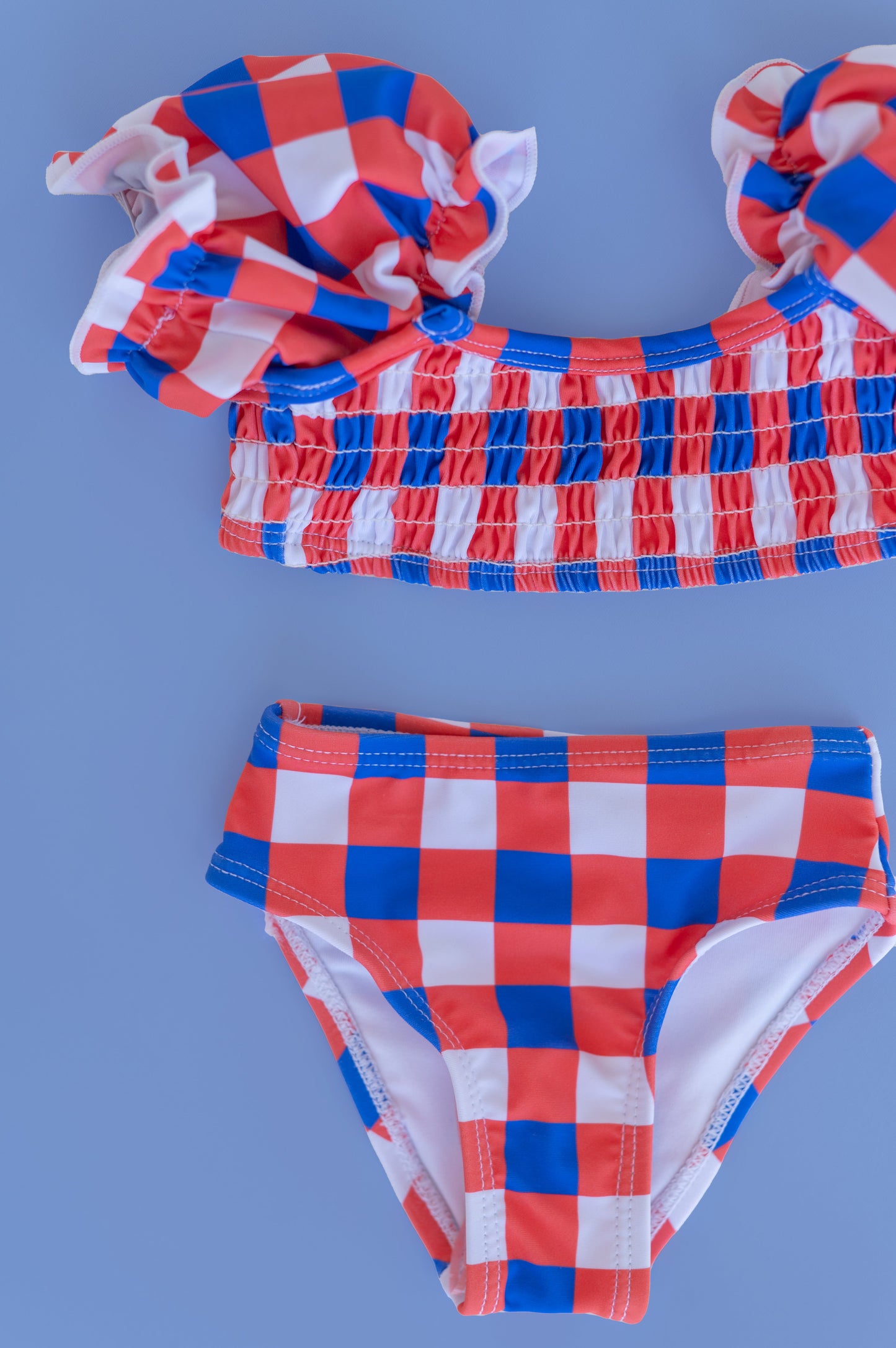 RED, WHITE & TRUMAN DREAM OFF THE SHOULDER SWIM SUIT