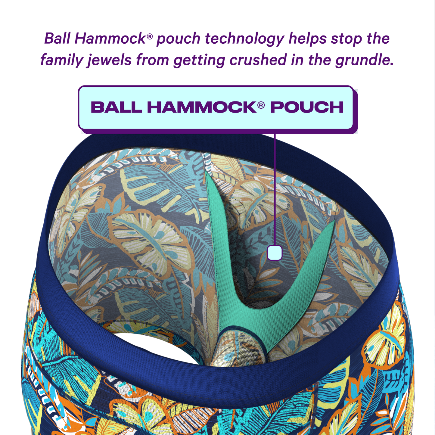 The Mahalo | Blue Tropical paradICE™ Cooling Ball Hammock® Underwear