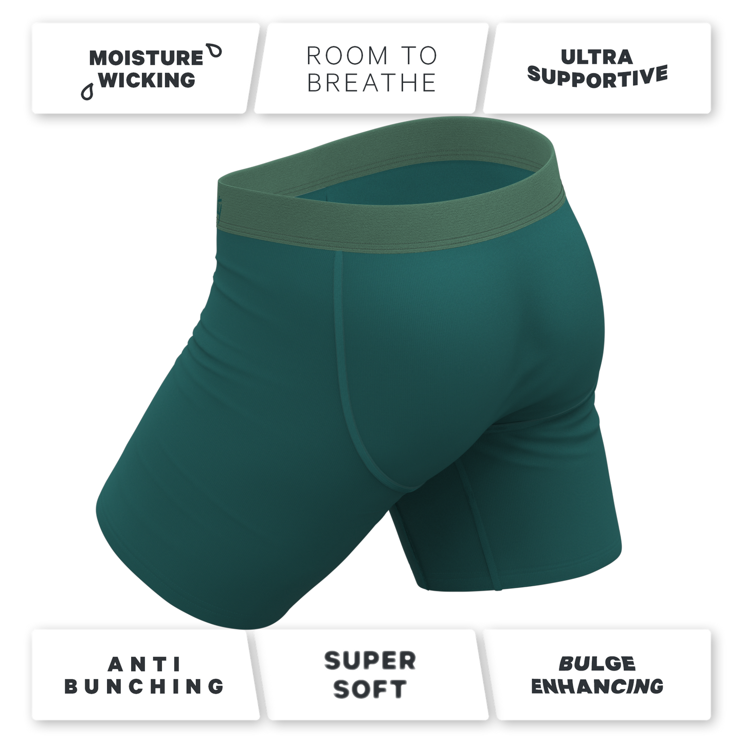 The Maldives | Teal Long Leg Ball Hammock® Pouch Underwear With Fly