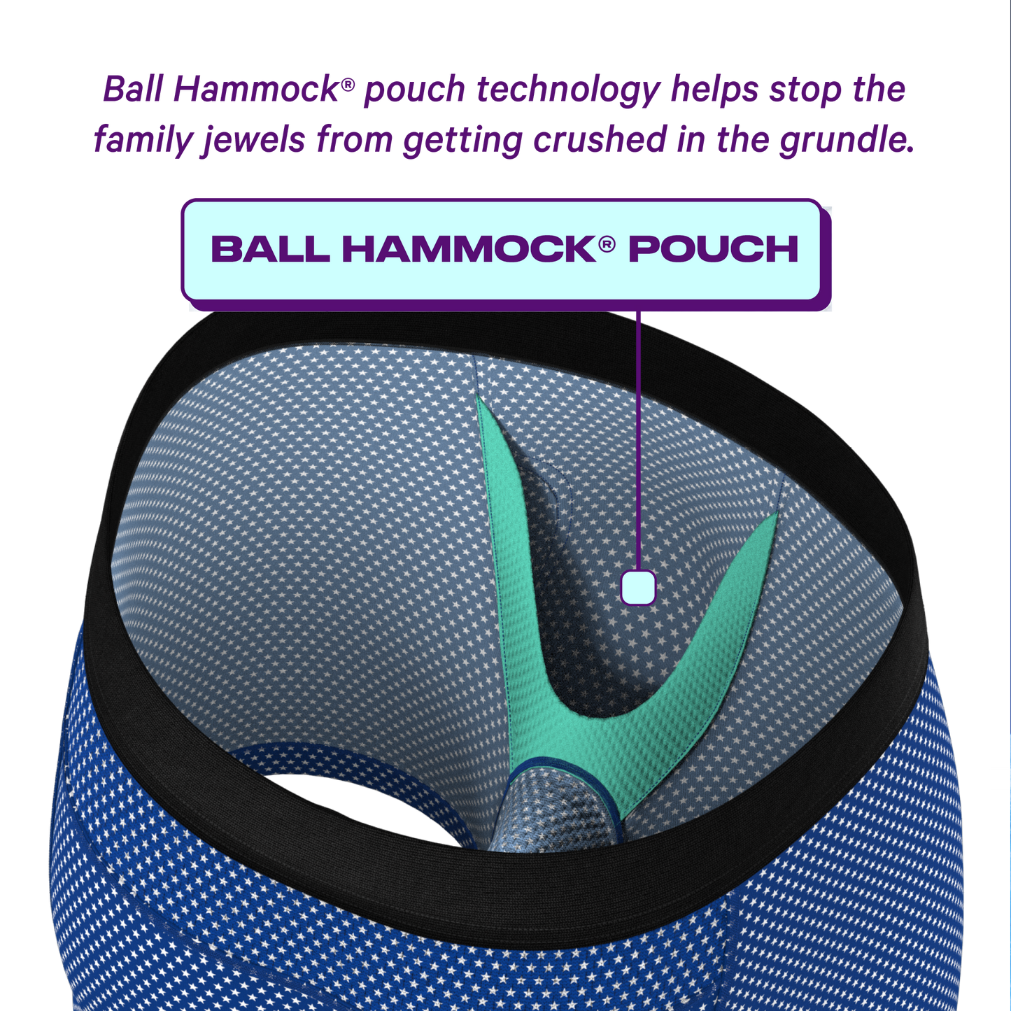 The Manhattan Man | Light Blue Stars paradICE™ Cooling Ball Hammock® Underwear