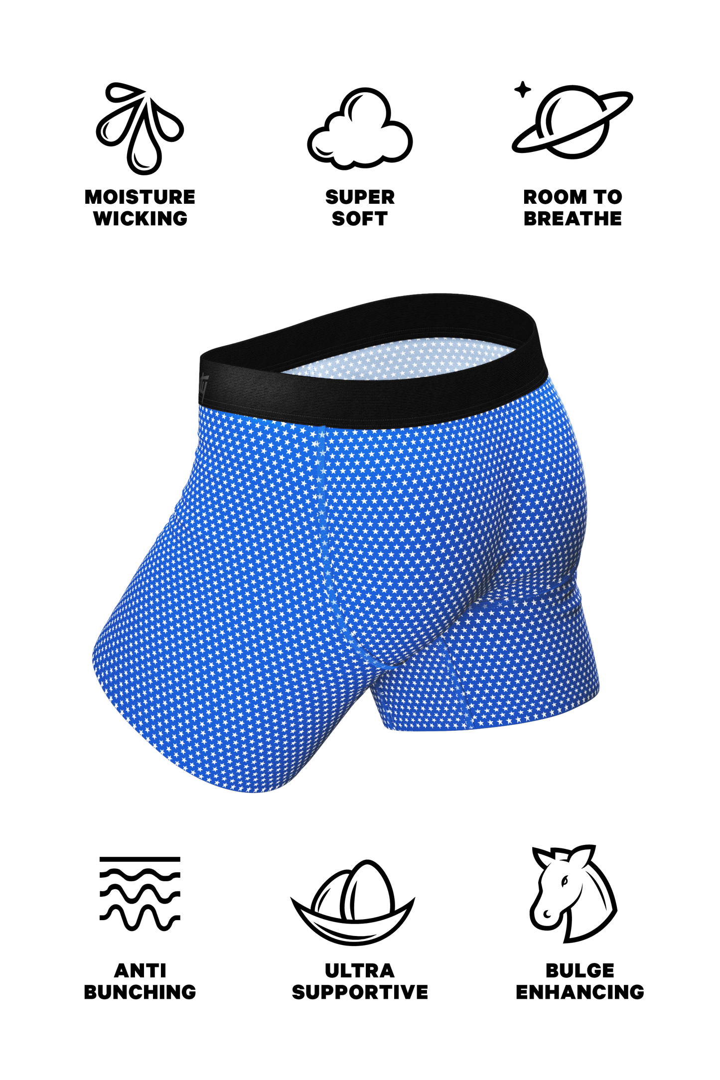 The Manhattan Man | Light Blue Stars Ball Hammock® Pouch Underwear