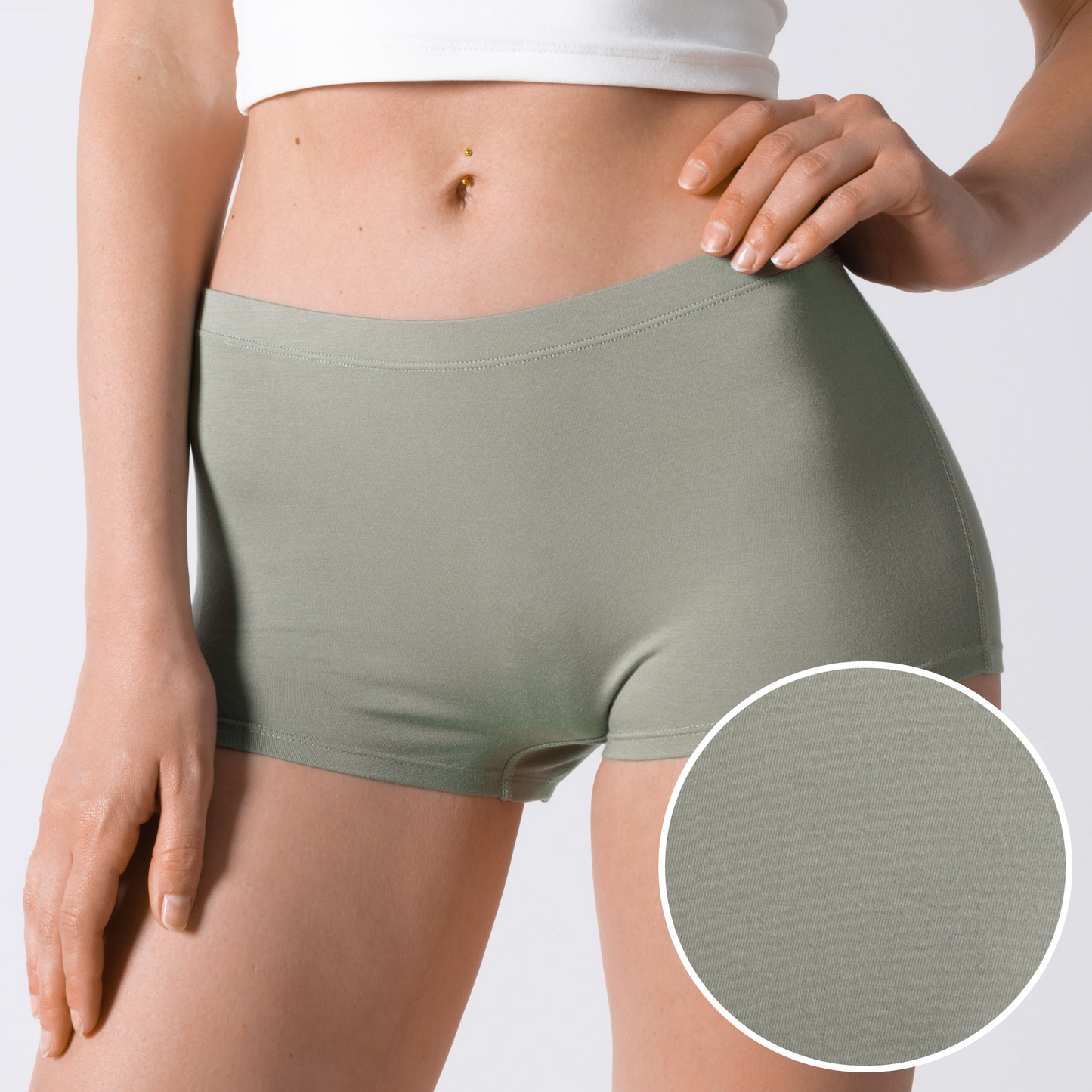 The Manzanilla | Olive Green Modal Boyshort Underwear