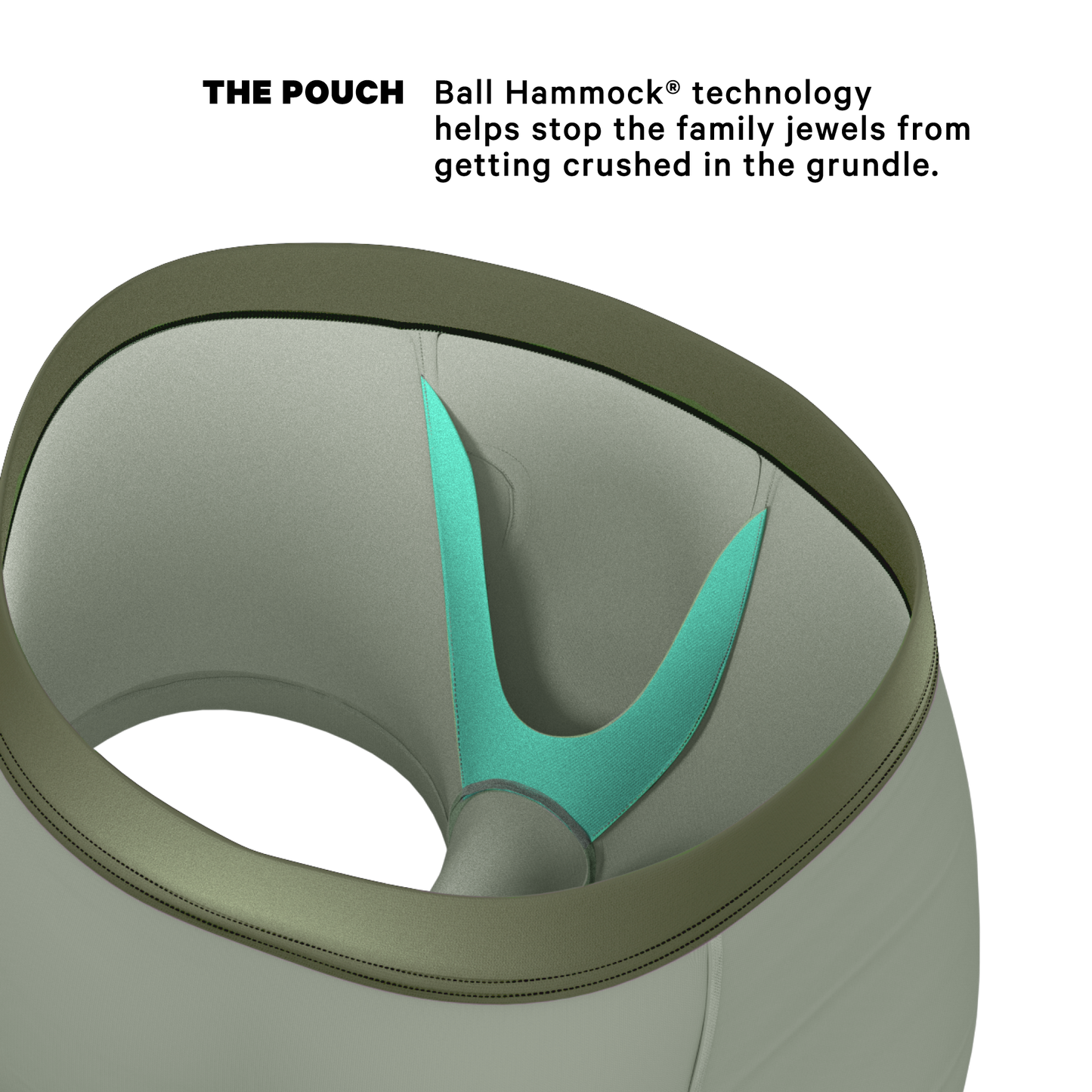 The Manzanilla | Olive Green Ball Hammock® Pouch Trunks Underwear