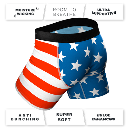 The Mascot | American Flag Ball Hammock® Pouch Underwear With Fly