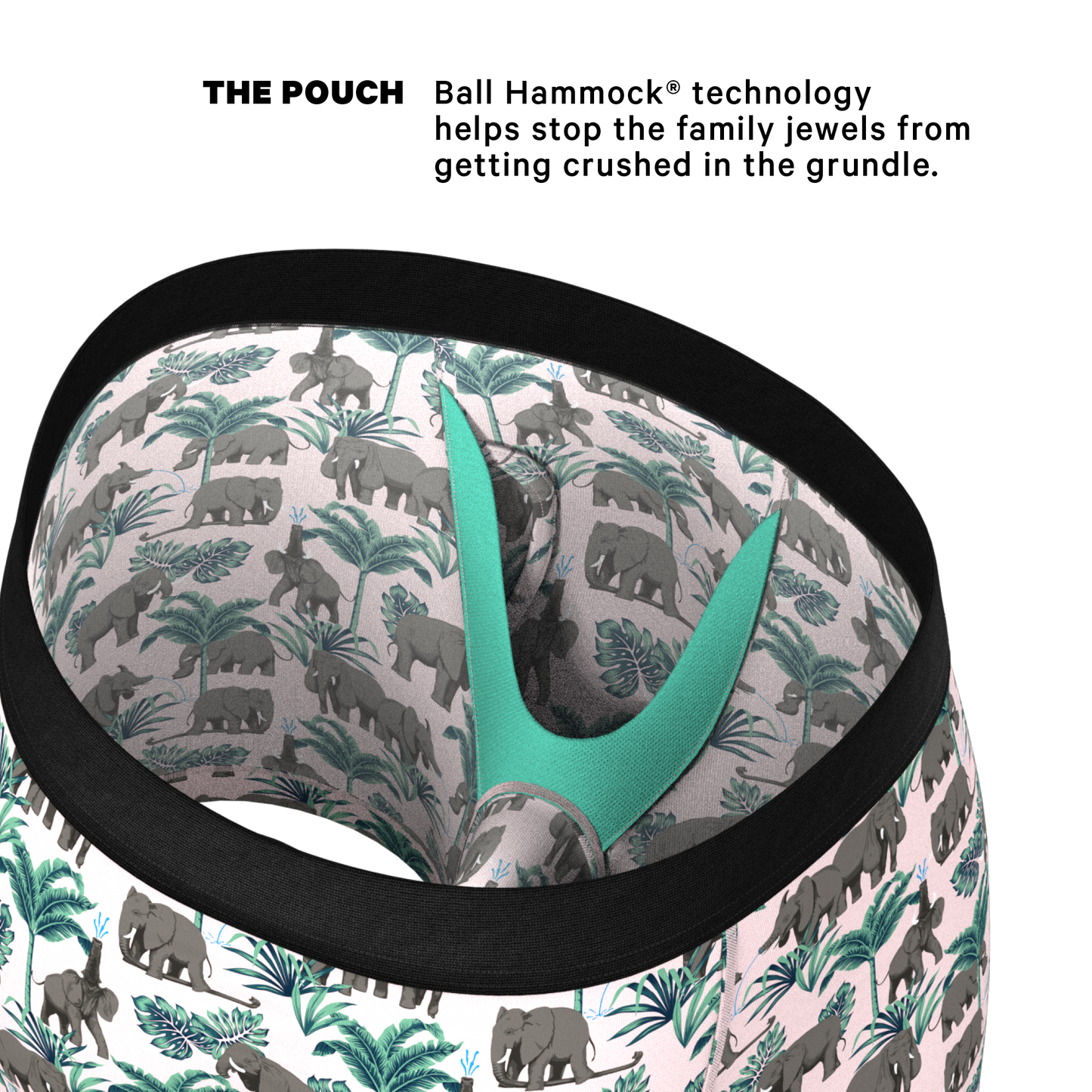 The Maximus | Tropical Elephant Ball Hammock® Pouch Underwear With Fly