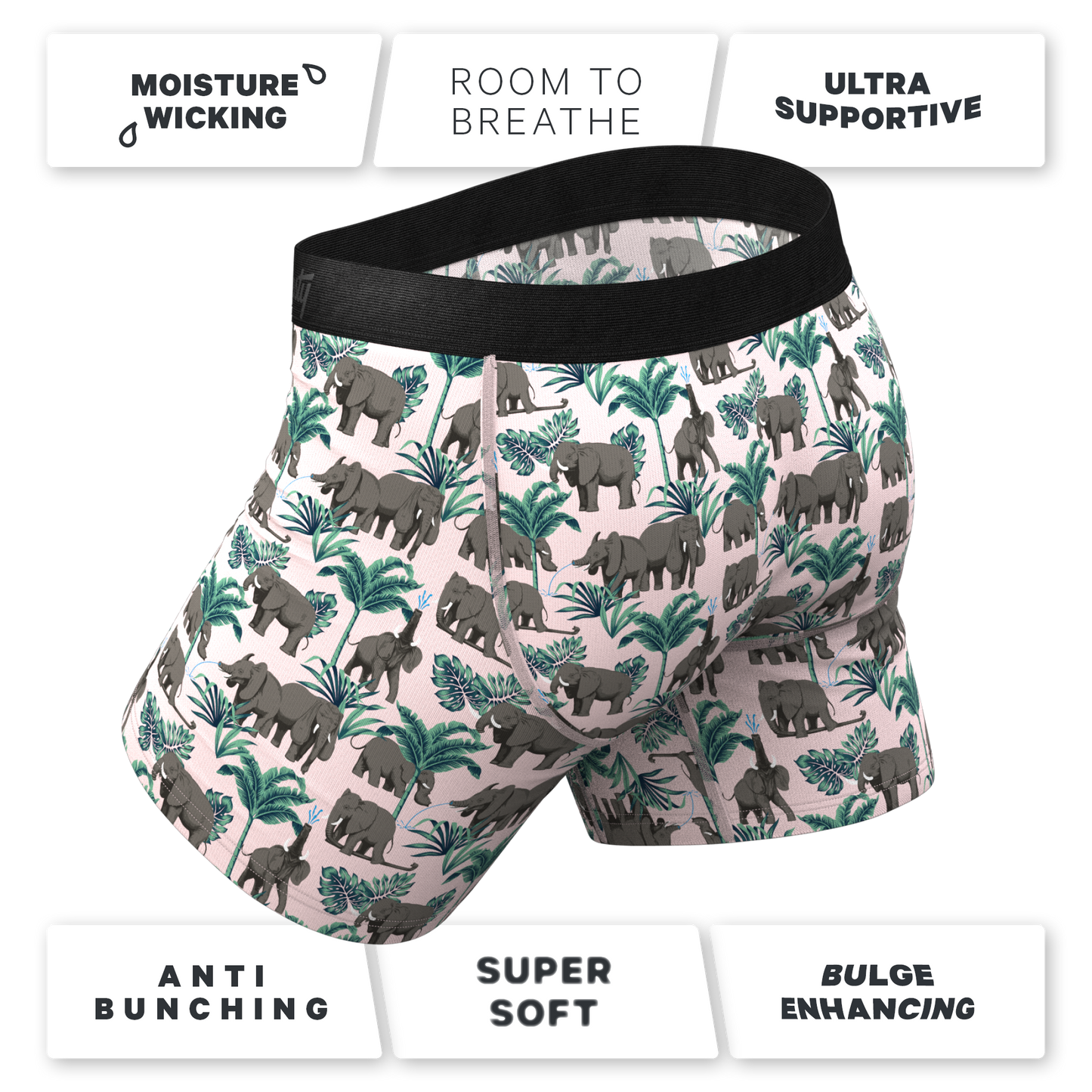 The Maximus | Tropical Elephant Ball Hammock® Pouch Underwear With Fly