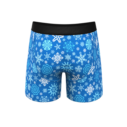 The Melt In Your Mouth | Glow in the Dark Naughty Snowflakes Ball Hammock® Pouch Underwear With Fly