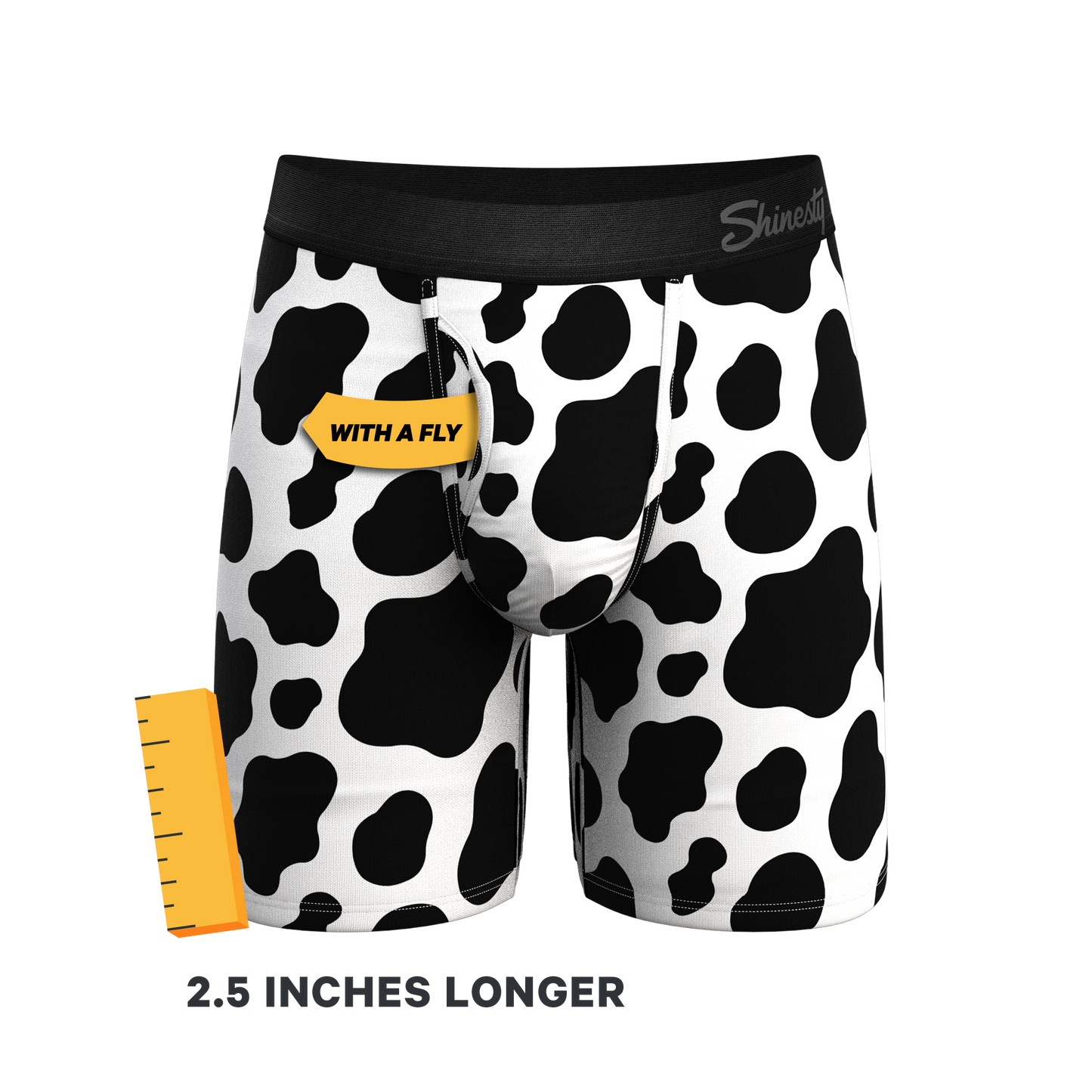 The Milk Me | Cow Print Long Leg Ball Hammock® Pouch Underwear With Fly