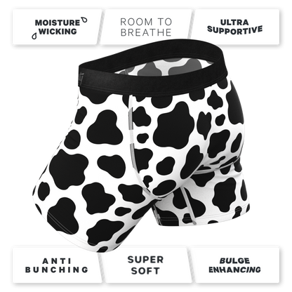 The Milk Me | Cow Print Ball Hammock® Pouch Underwear With Fly