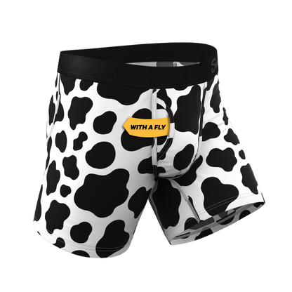 The Milk Me | Cow Print Ball Hammock® Pouch Underwear With Fly