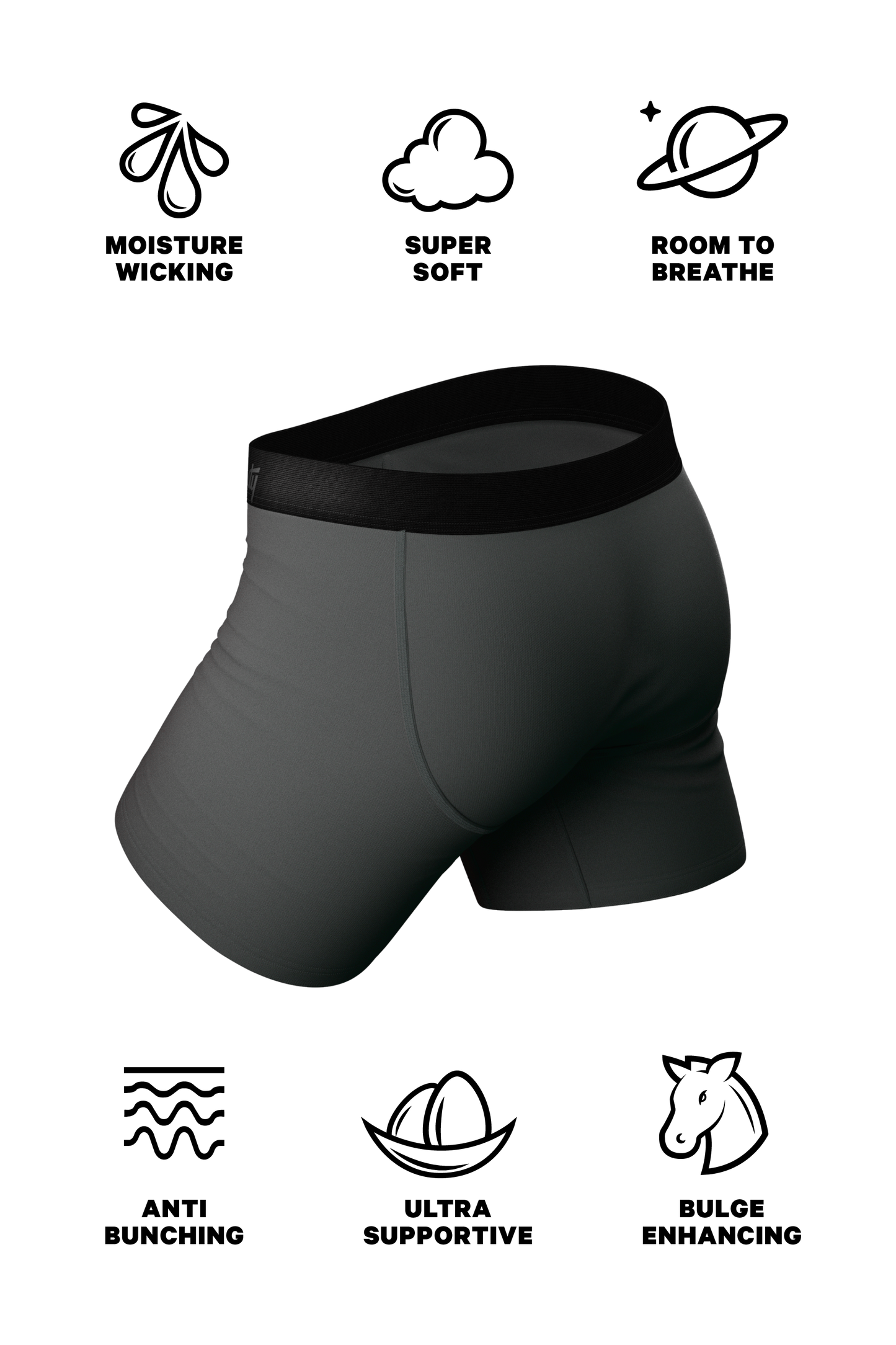 The Coal Miner | Dark Gray Ball Hammock® Pouch Underwear