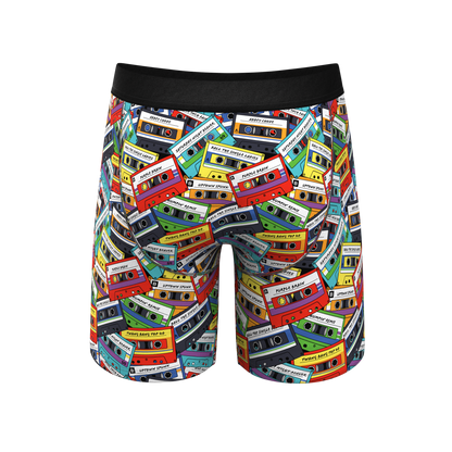 The Mixtape | Cassette Tapes Long Leg Ball Hammock® Pouch Underwear with Fly