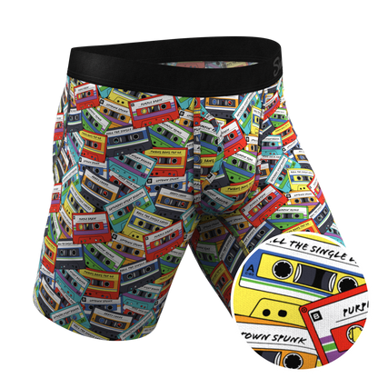 The Mixtape | Cassette Tapes Long Leg Ball Hammock® Pouch Underwear with Fly