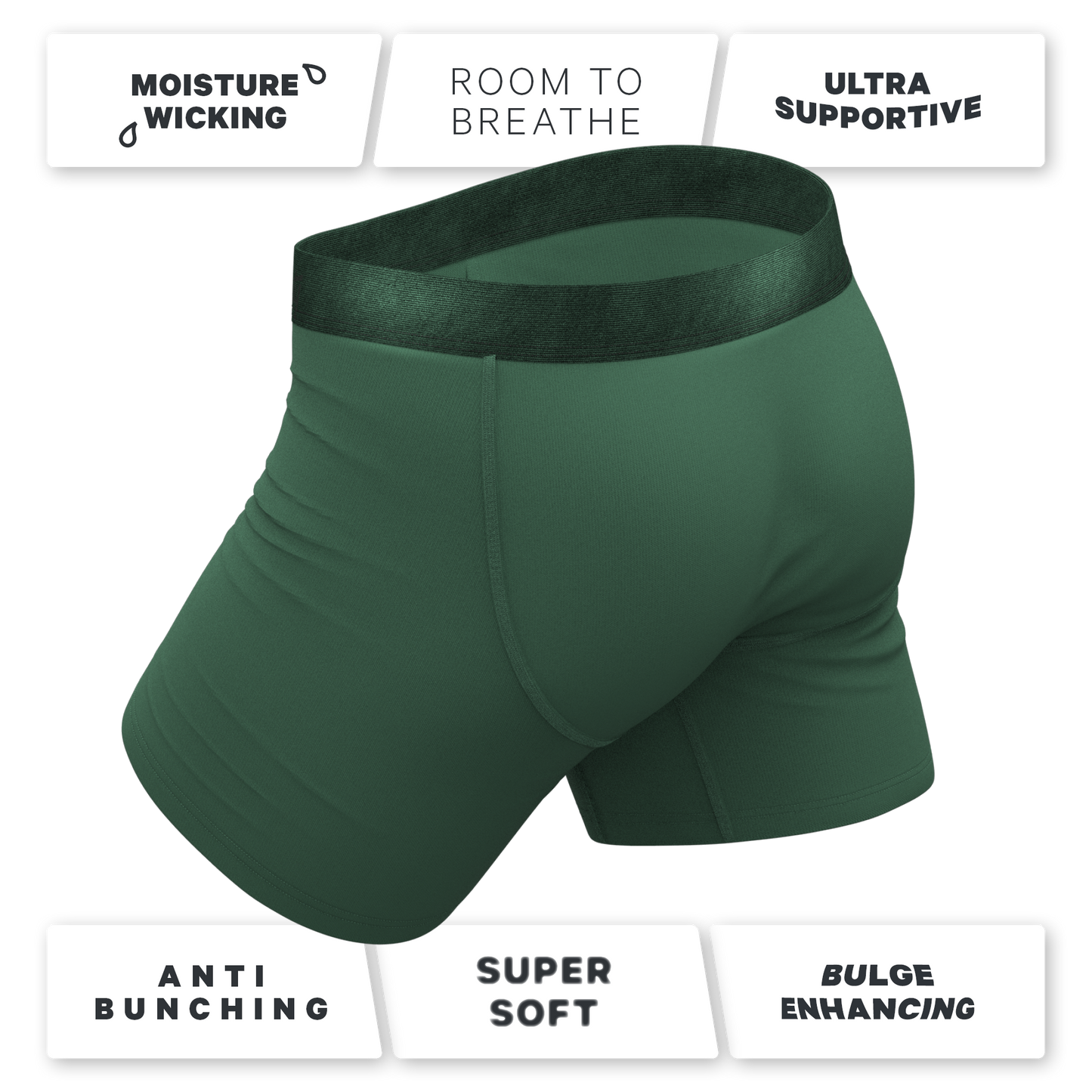 The Money Tree | Forrest Green Tonal Ball Hammock® Pouch Underwear With Fly