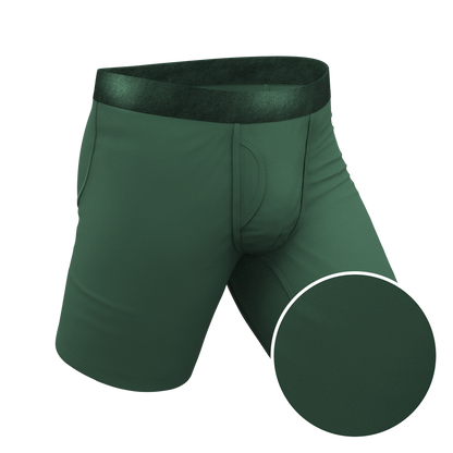 The Money Tree | Forrest Green Tonal Long Leg Ball Hammock® Pouch Underwear With Fly