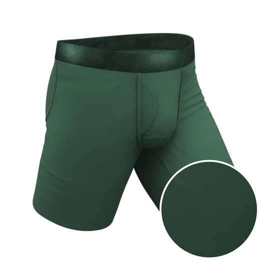 The Money Tree | Forrest Green Tonal Long Leg Ball Hammock® Pouch Underwear With Fly