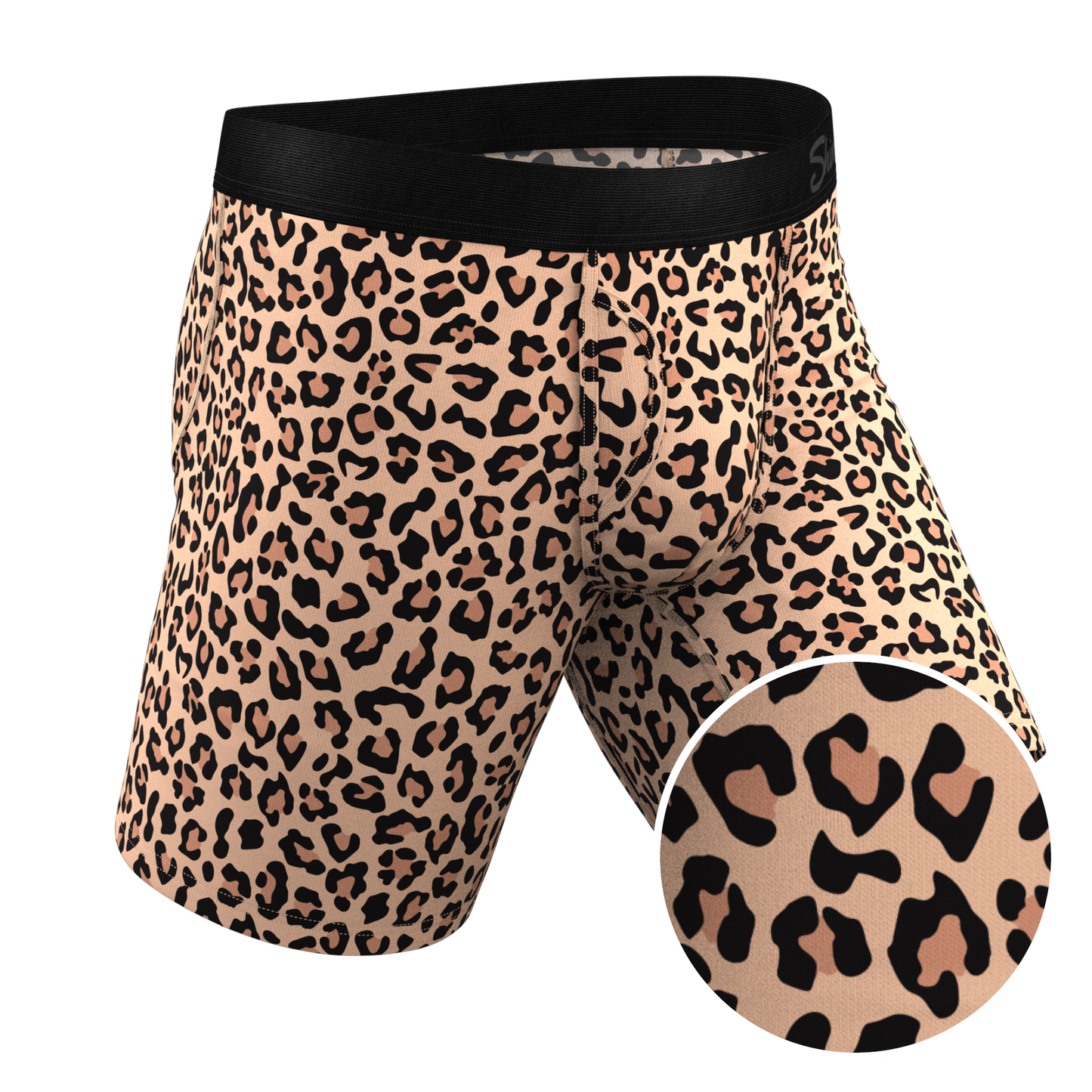 The Most Def | Leopard Print Long Leg Ball Hammock® Pouch Underwear With Fly