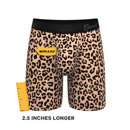 The Most Def | Leopard Print Long Leg Ball Hammock® Pouch Underwear With Fly