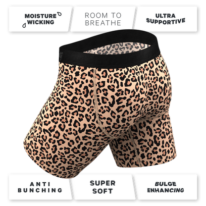 The Most Def | Leopard Print Long Leg Ball Hammock® Pouch Underwear With Fly