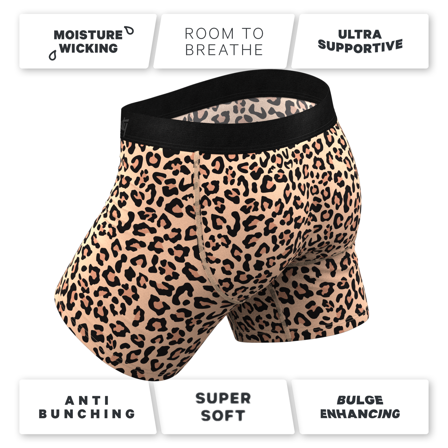 The Most Def | Leopard Print Ball Hammock® Pouch Underwear With Fly