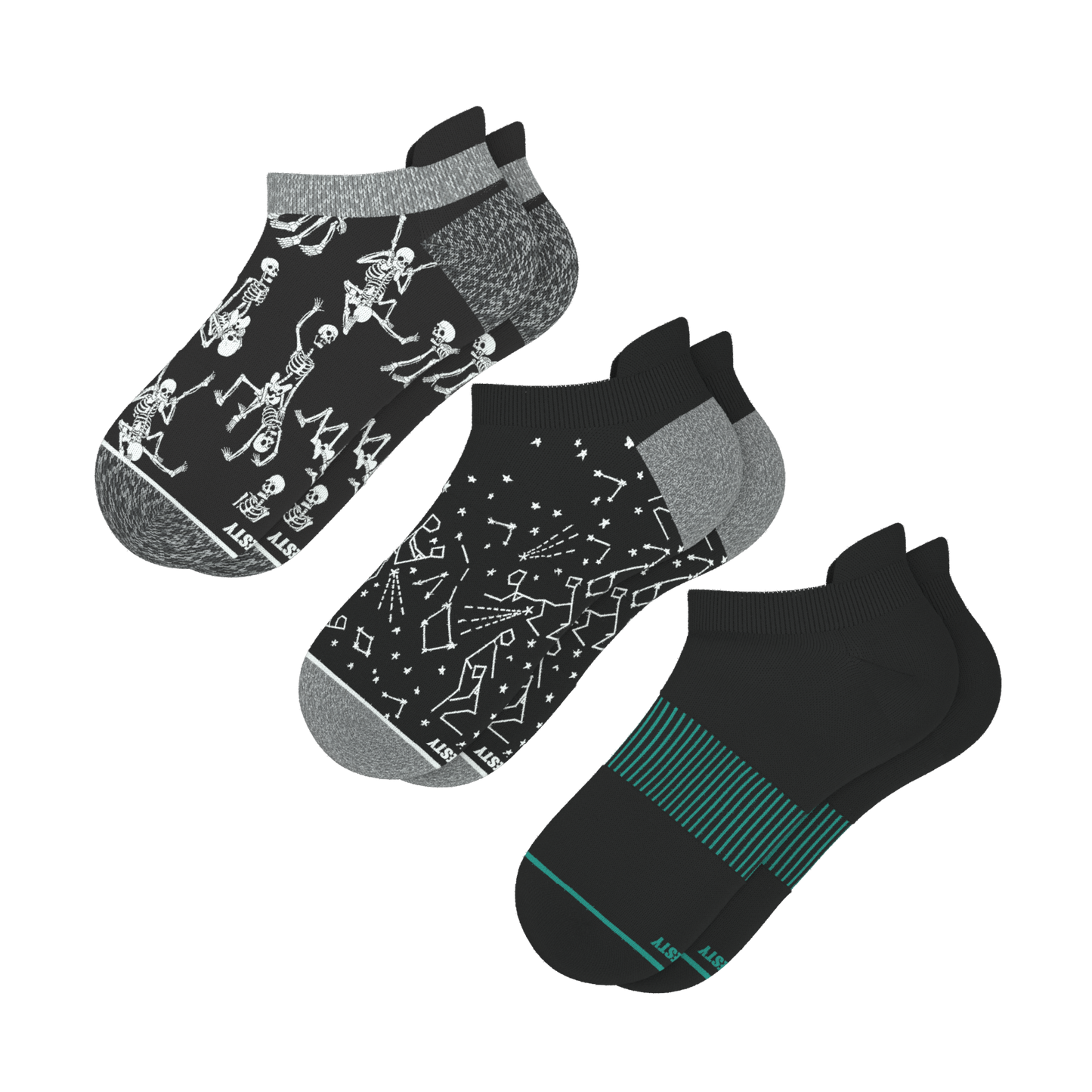 The Mostly Black | Heel Hammock™ Ankle Socks 3 Pack