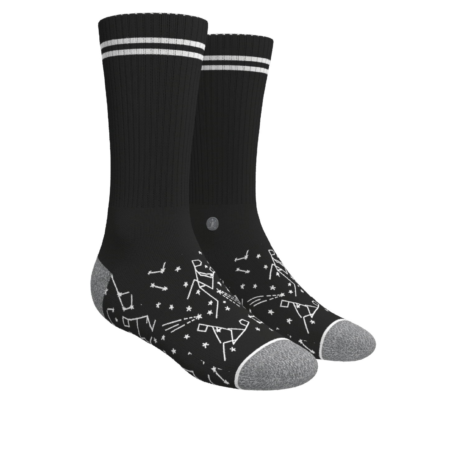 The Mostly Black | Heel Hammock™ Crew Socks 3 Pack