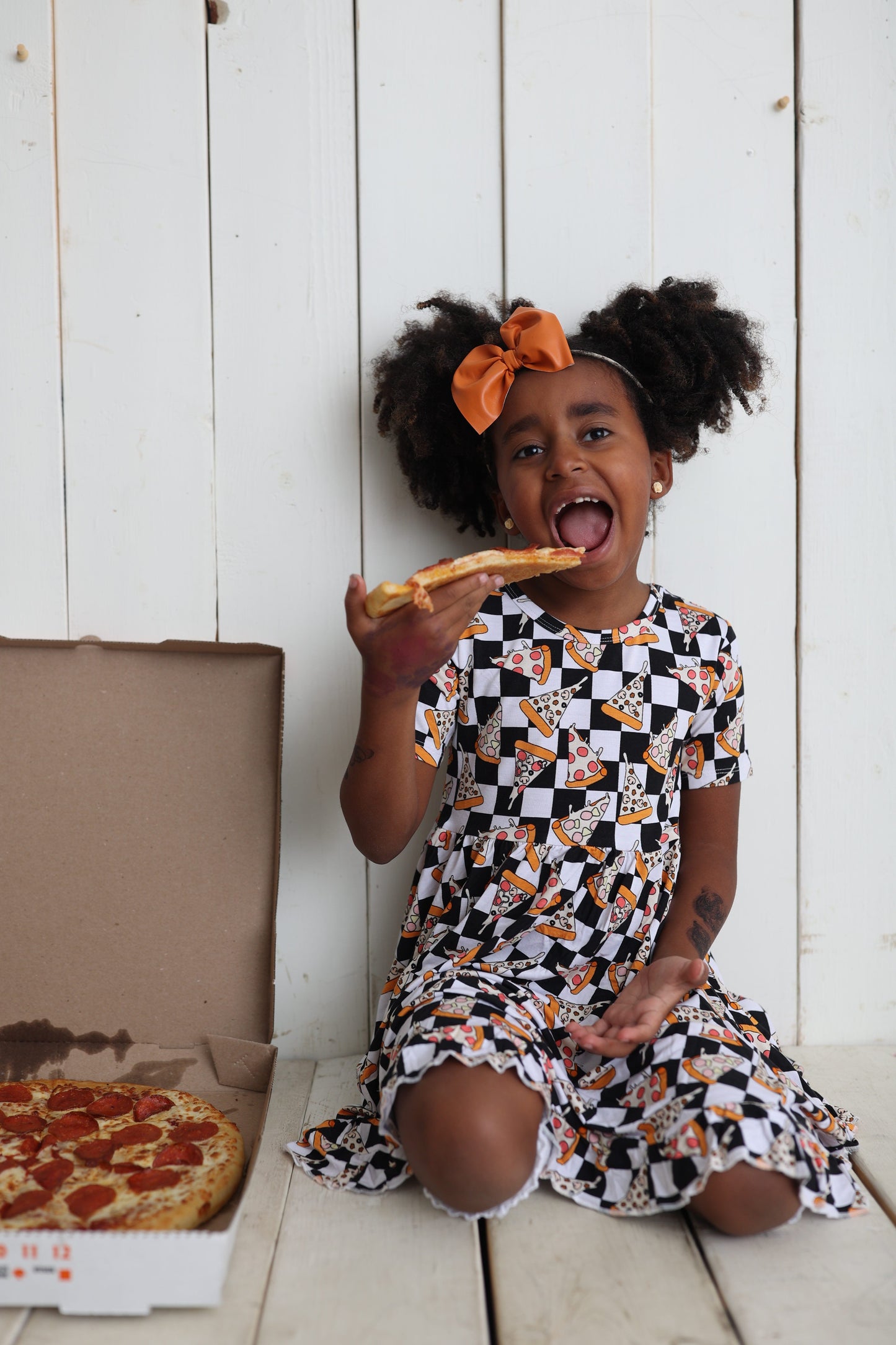 PIZZA PARTY DREAM RUFFLE DRESS