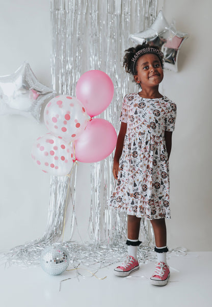 DISCO BIRTHDAY GIRL DREAM RUFFLE DRESS