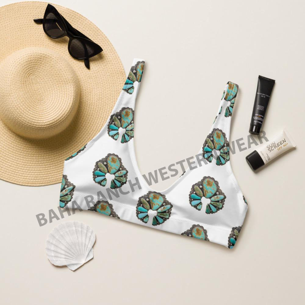 Yeehaw Turquoise Naja Bikini Top