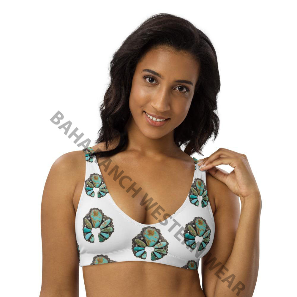 Yeehaw Turquoise Naja Bikini Top