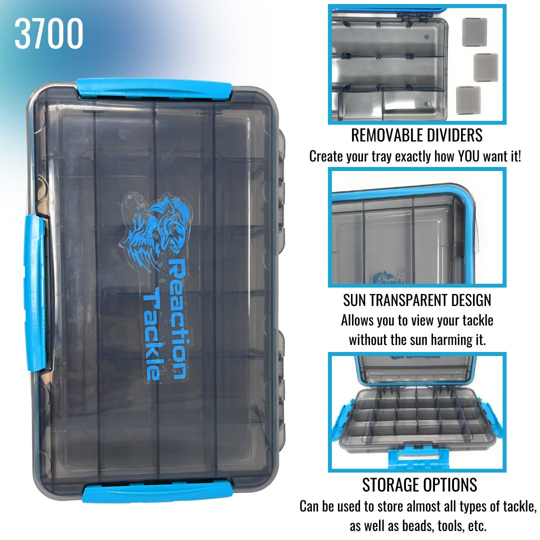 Reaction Tackle Premium Tackle Tray- High Performance and Waterproof with 3 Resilient Clips