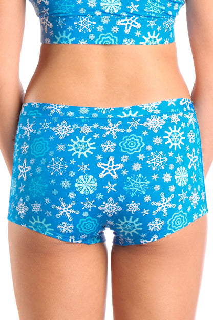 The Melt In Your Mouth | Glow In The Dark Naughty Snowflakes Modal Boyshort Underwear