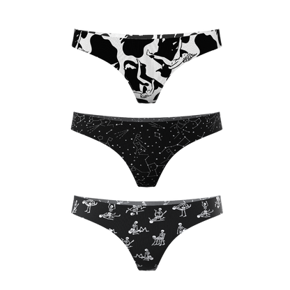 The Naughty August | Women's Thong Underwear 3 Pack